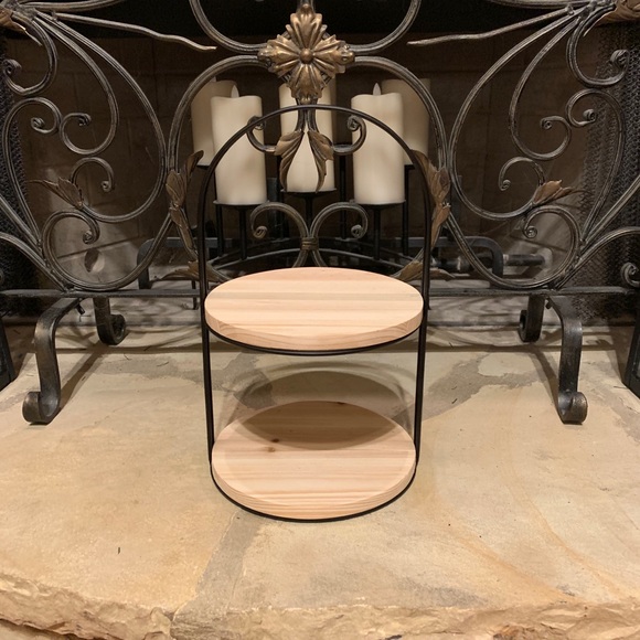 NWT   Two Tiered Wooden Stand   LAST ONE - Picture 2 of 6
